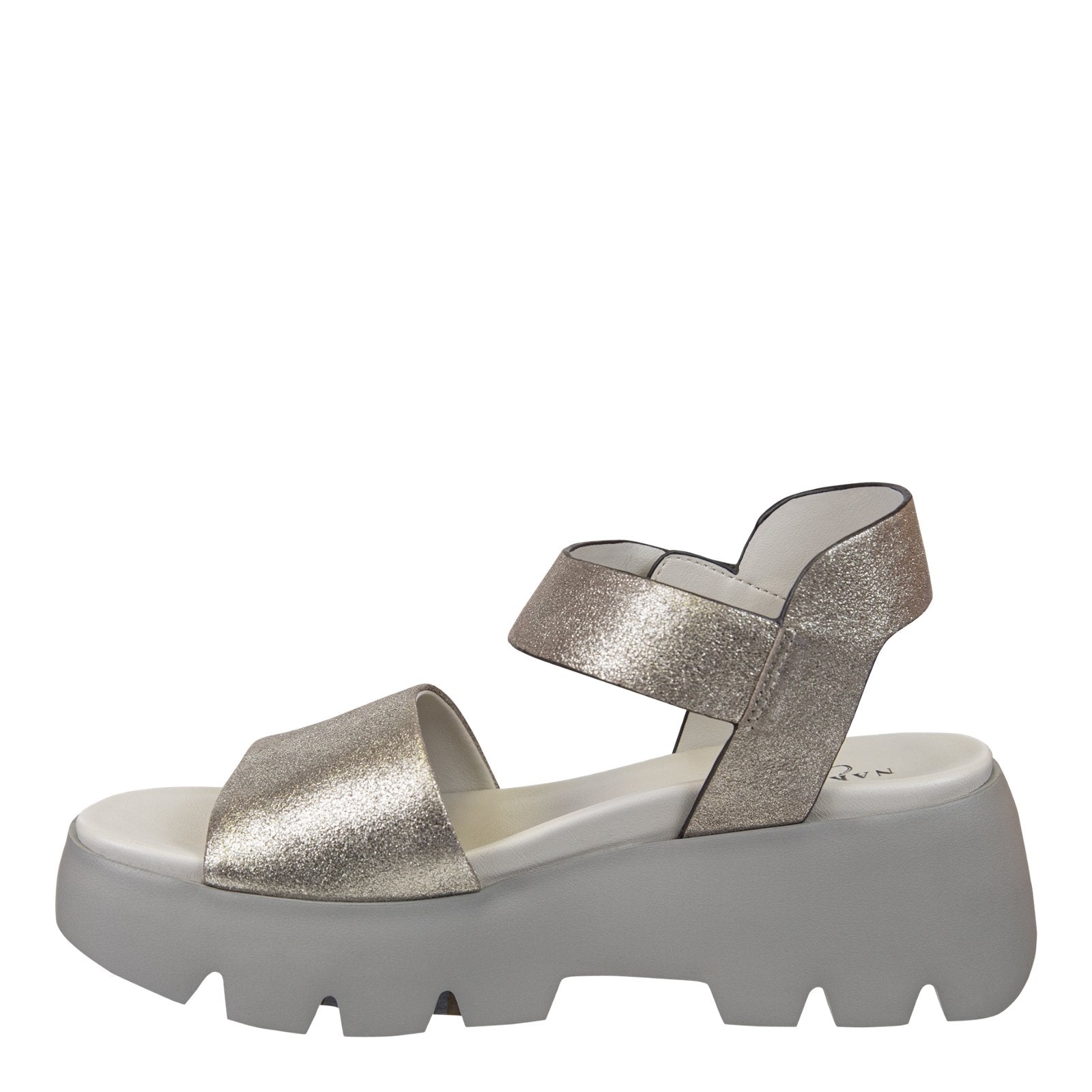 Naked Feet: ALLOY in SILVER Platform Sandals