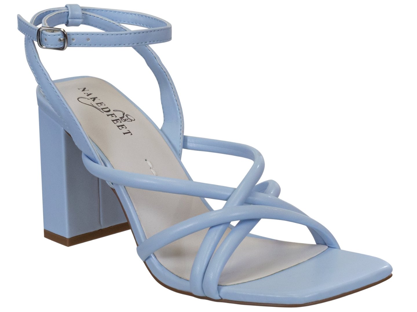 Naked Feet: MOOD in LIGHT BLUE Heeled Sandals