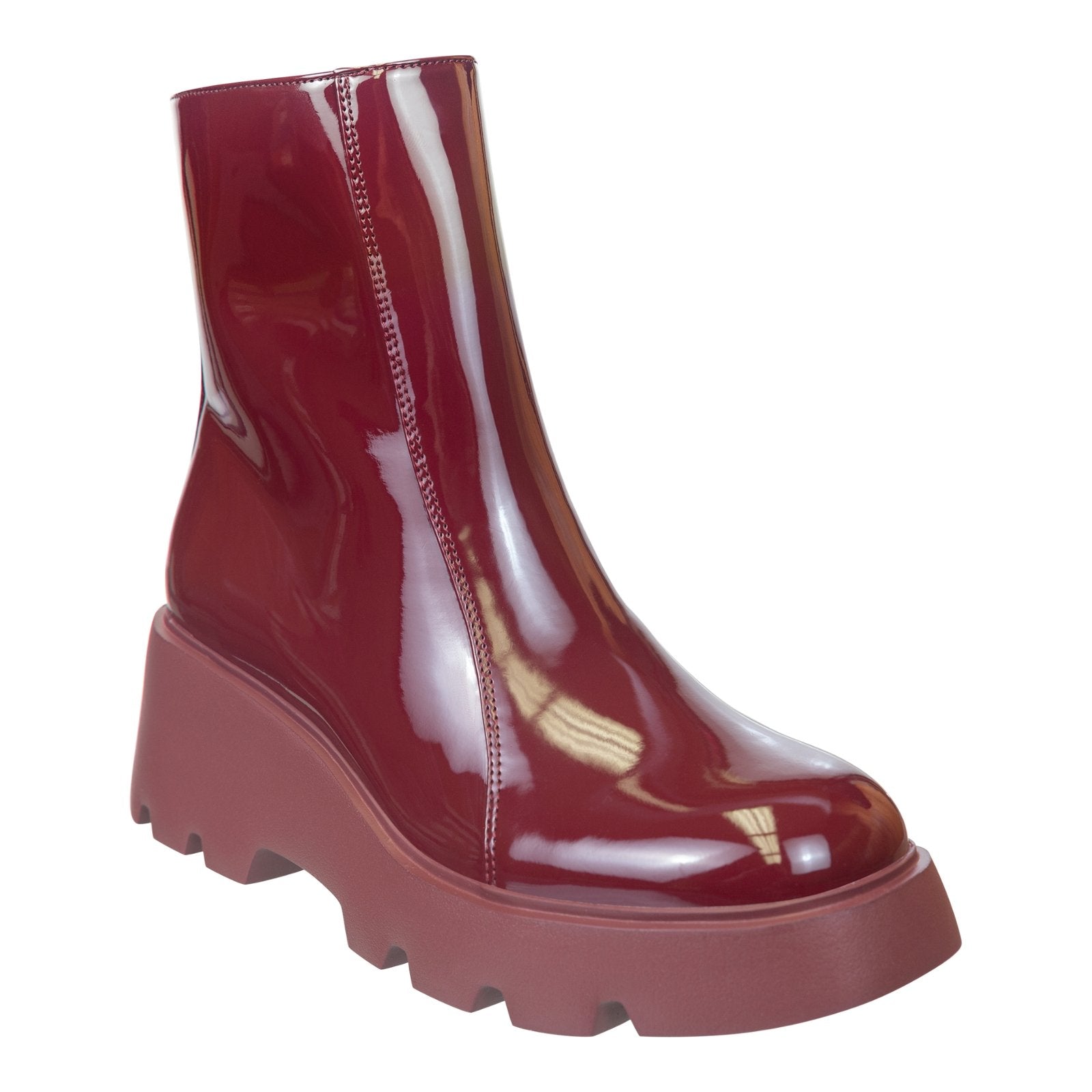 NAKED FEET - XENUS in DEEP RED Platform Ankle Boots