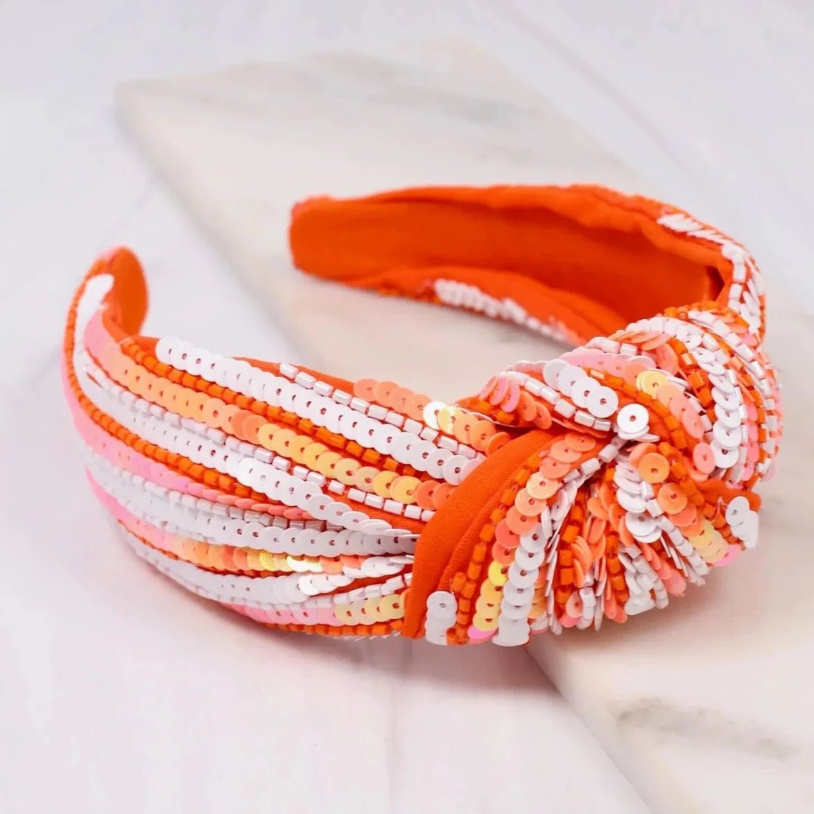 Natasha Sequin Striped Headband