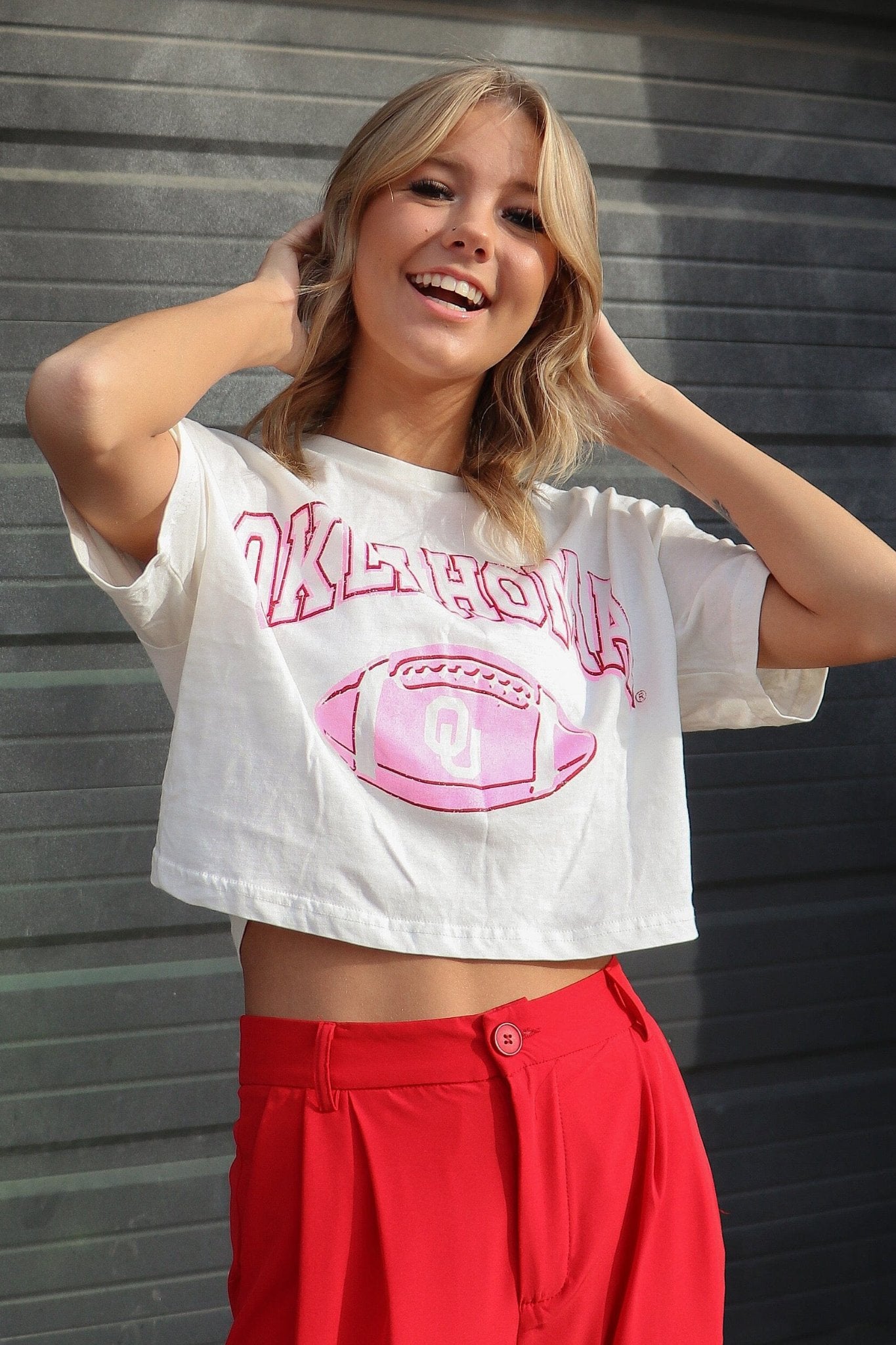 OU Wonka Football Cropped Tee