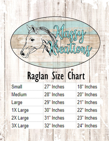Raglan size chart