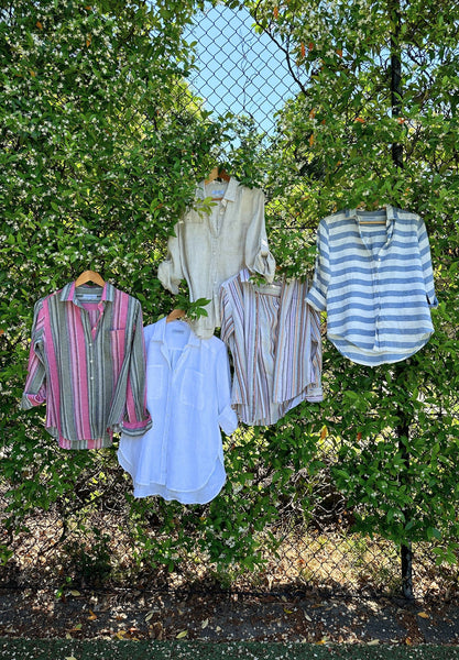 linen shirts on a hanger