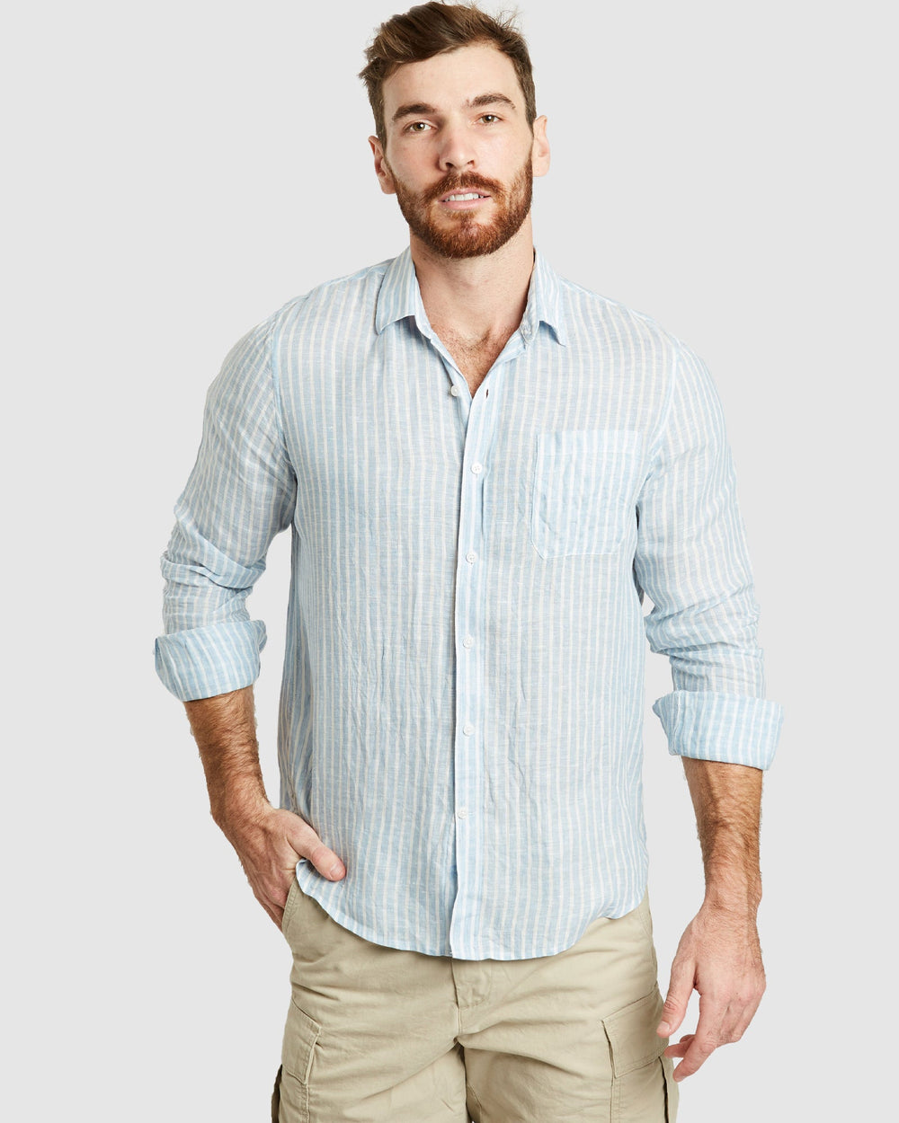 Ravello No Tuck Short Sleeve White Linen Shirt - Slim Fit –