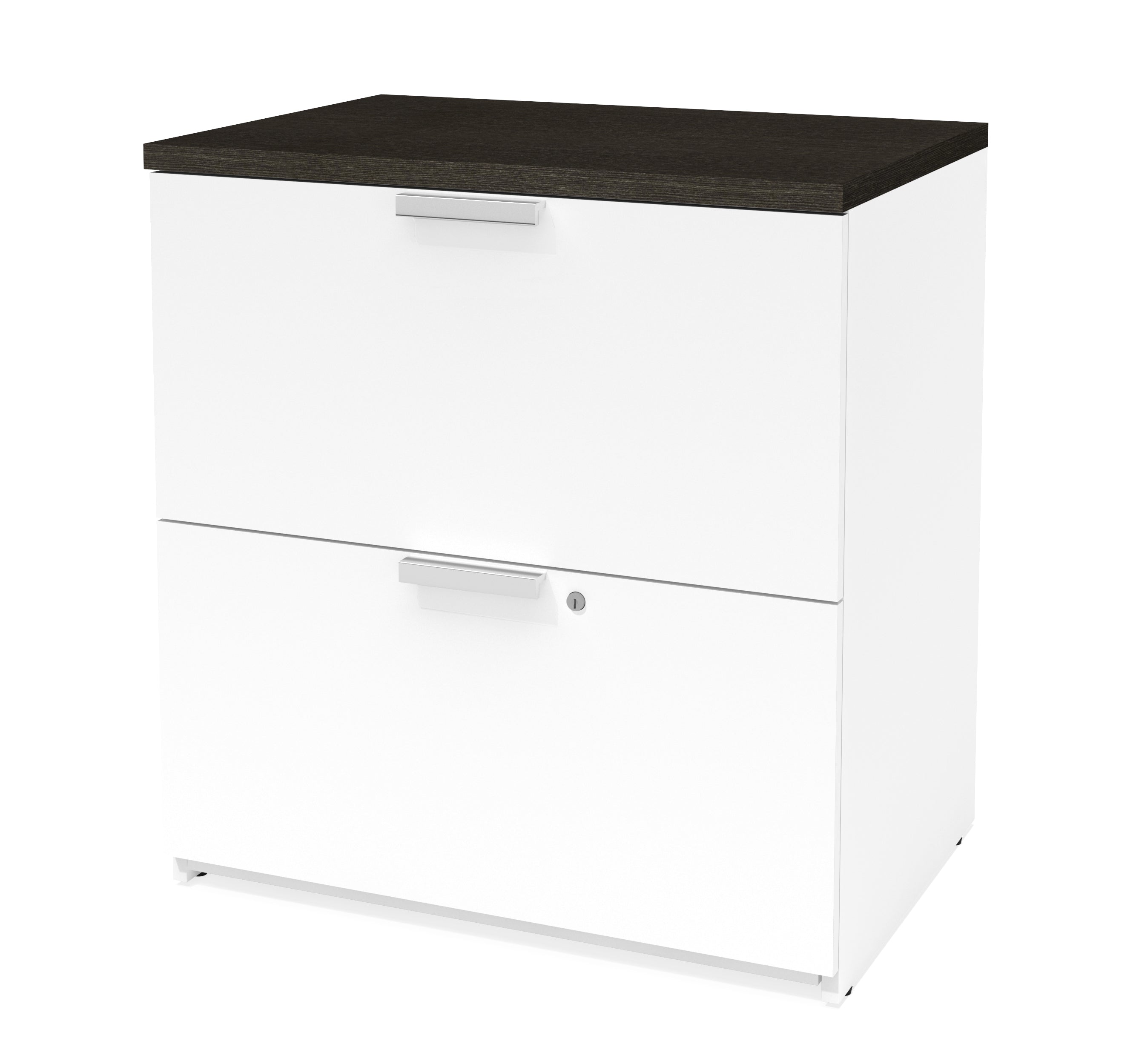 Premium Modern 2 Drawer Locking File Cabinet In White Deep Gray