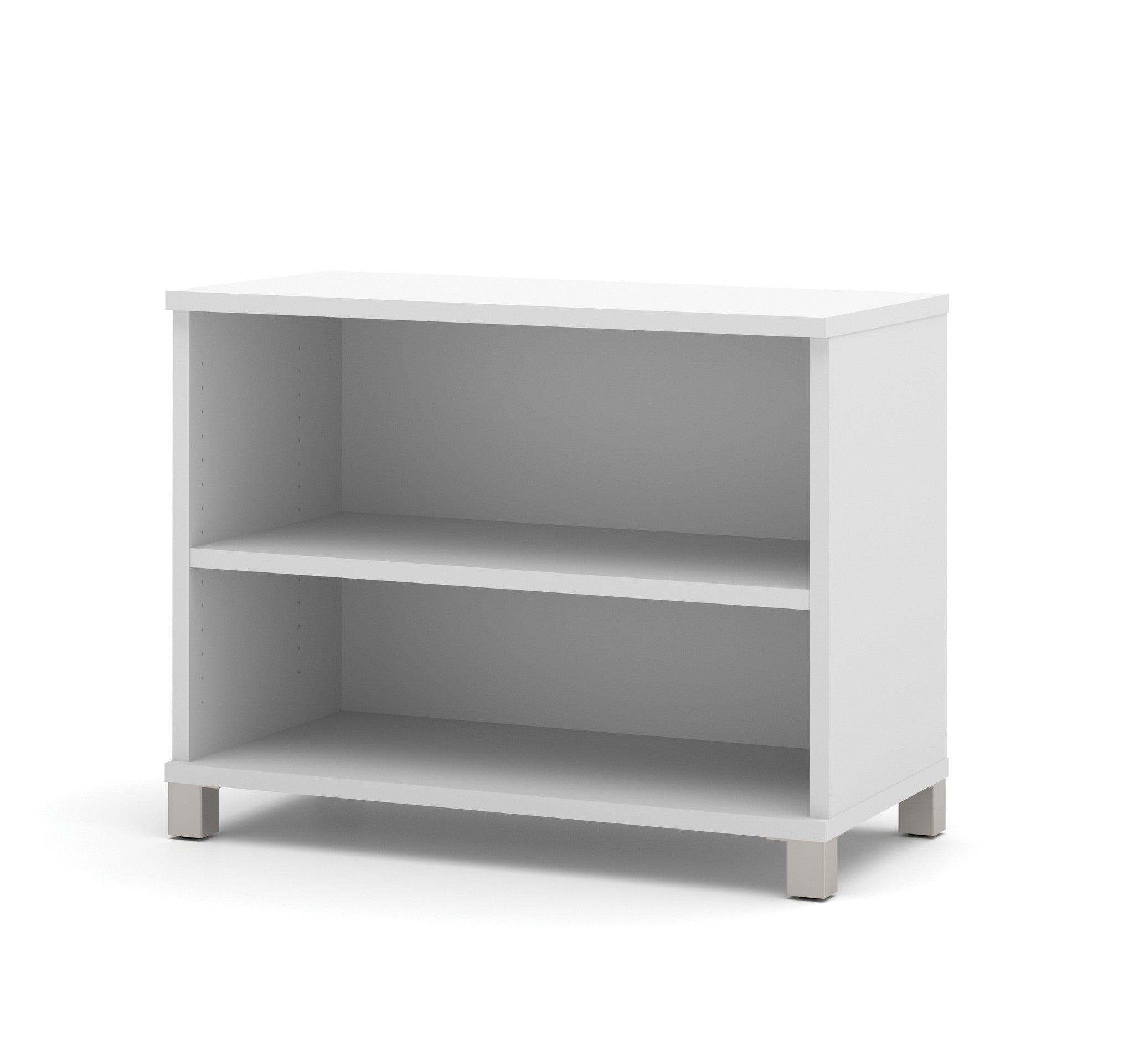Modern White Two Shelf Bookcase From Bestar Computerdesk Com