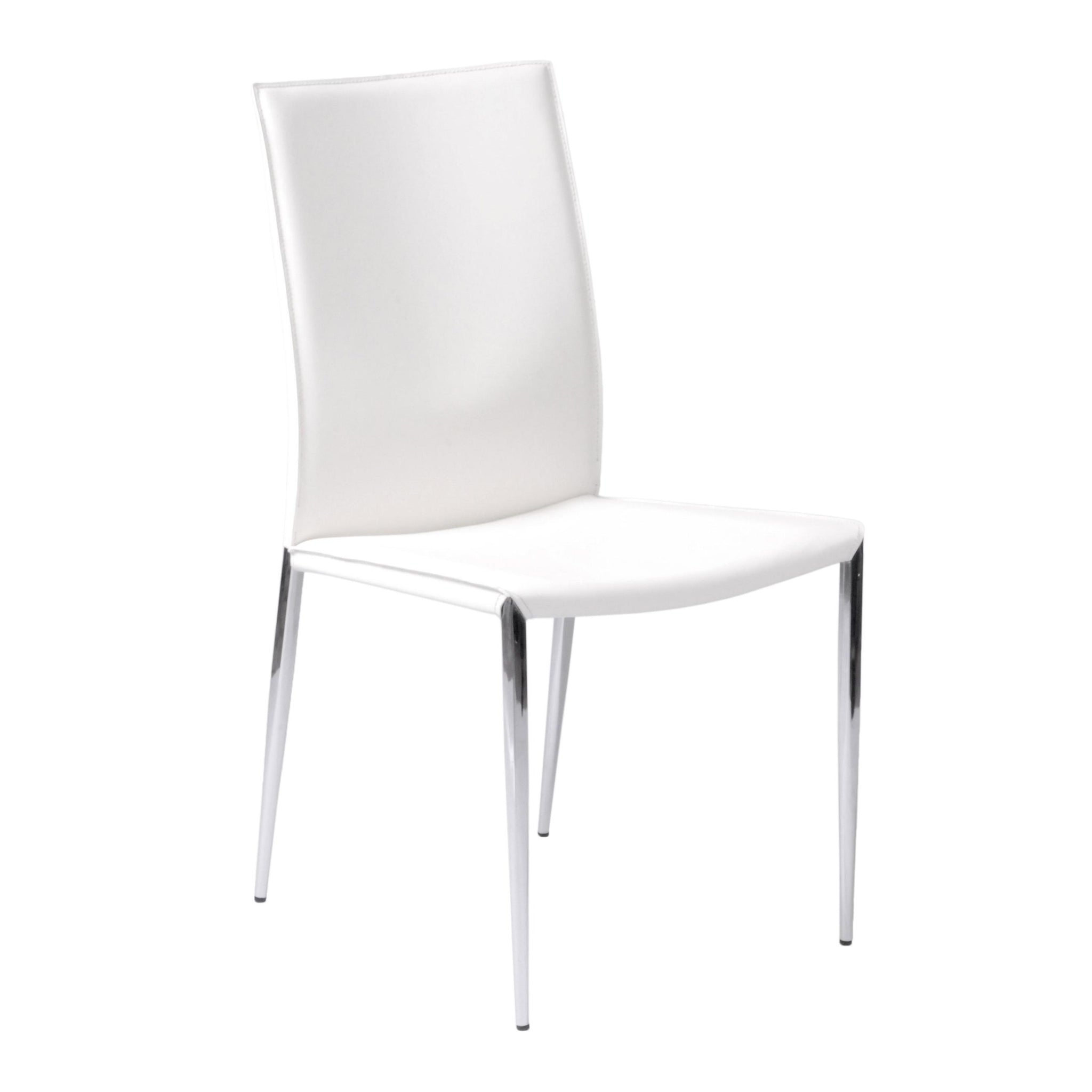 Tasteful White Leather Guest or Conference Chair (Set of 2 ...