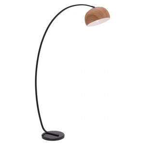 curved wood lamp