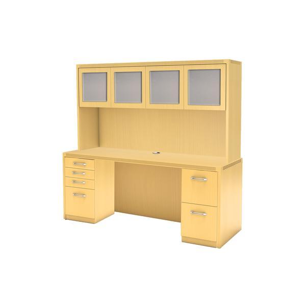 72 Executive Desk And Hutch With Glass Doors In Maple