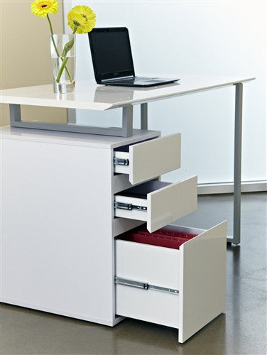 Ergo Office Tribeca Contemporary 48 Desk And Drawers In White