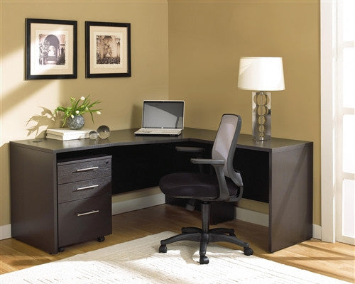 Modern L Shaped Desk With Mobile File In Espresso Computerdesk Com