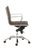 Modern Brown Leather & Chrome Low Back Office Chair – ComputerDesk.com