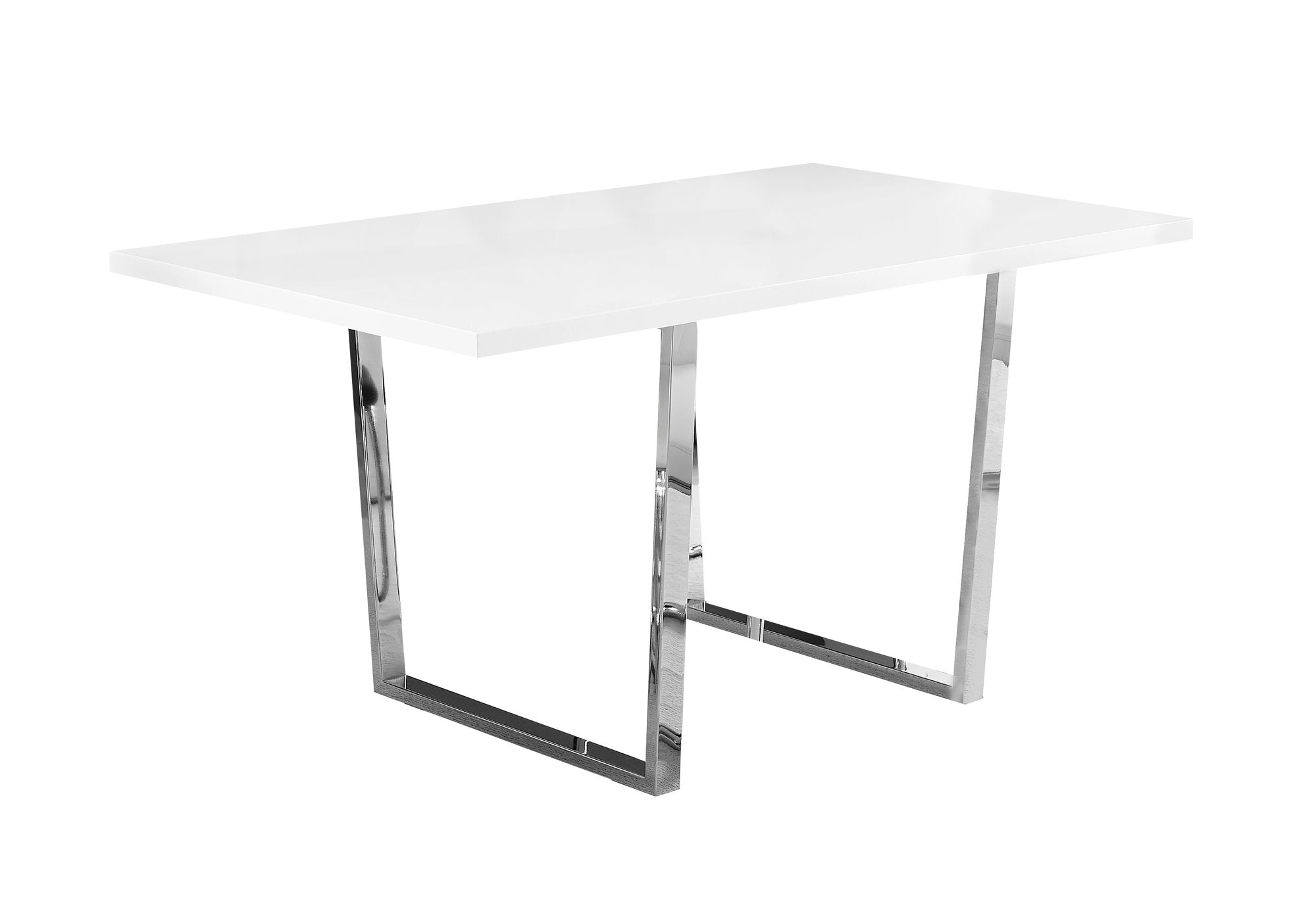 59 Sleek White Desk W Metal Legs Computerdesk Com