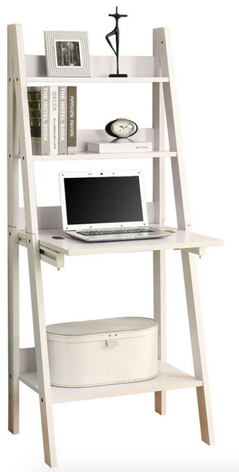 White 26 Ladder Desk With Fold Up Work Surface Computerdesk Com