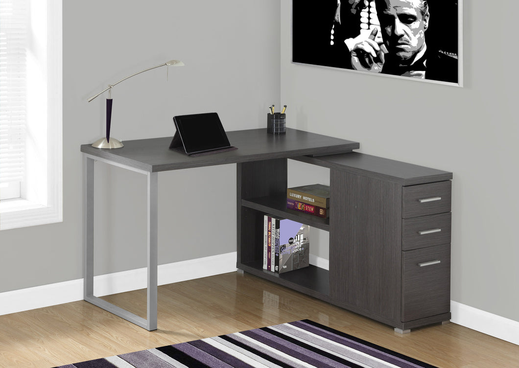 Dark Gray L-shaped Corner Computer Desk with Storage – ComputerDesk.com