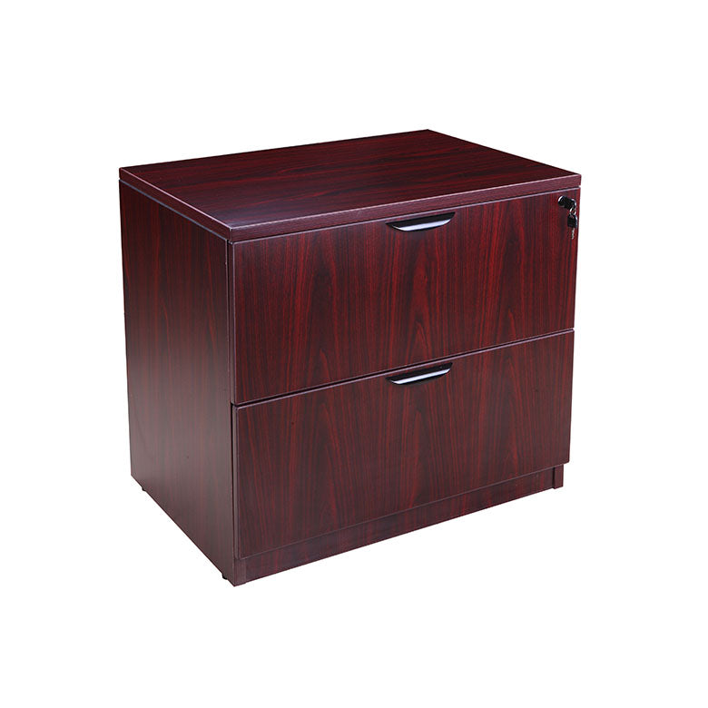 Mahogany Locking Two Drawer Lateral Filing Cabinet Computerdesk Com