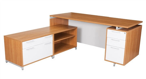 Onedesk Modern L Shaped Desk With Low Credenza Maximum Storage