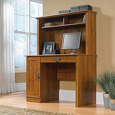 43 Contemporary Desk With Hutch In Abbey Oak Finish