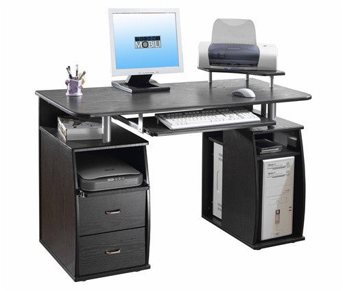 48 Contemporary Desk With Storage In Espresso Finish With