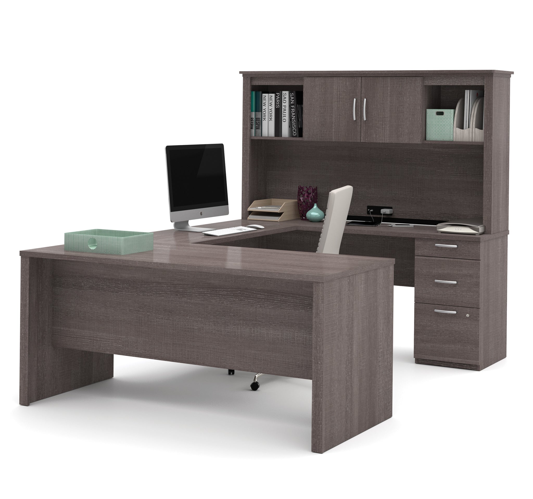 Modern Premium U Shaped Desk With Hutch In Bark Gray ComputerDesk Com   Fzy3Ic87I4b6v0035flRJ36RObS5cK 1024x1024@2x 