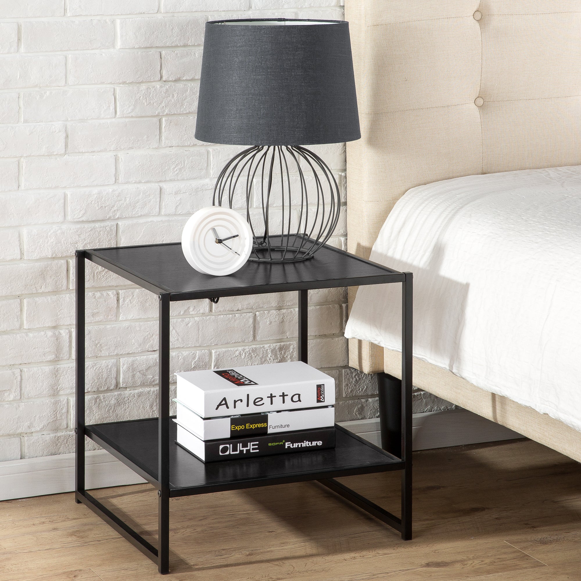 Modern Studio Collection Bedside Tables - Black - Set of 2 - Zinus product image