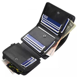 ELV PU Leather ID Badge Card Holder Wallet with 5 Card Slots, 1