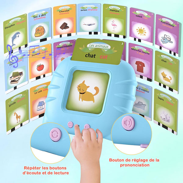 Machine à cartes mémoire éducative pour enfants avec jeu de cartes en  anglais - cadeau de jouet interactif parfait pour les enfants