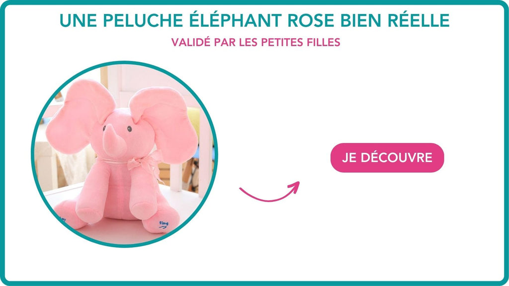 peluche elephant rose