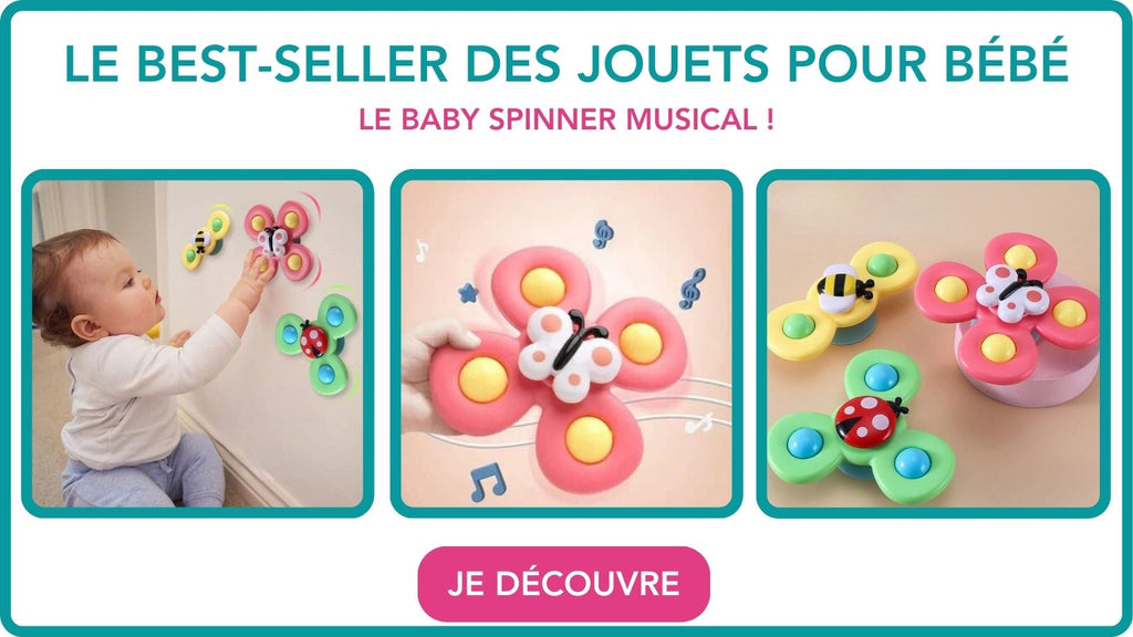 Spinner Bebe Ventouse - Jouet Bebe 1 an - Jouet Bebe 6 9 12 Mois