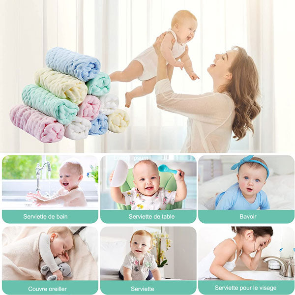Serviettes de douche coton pour bebe