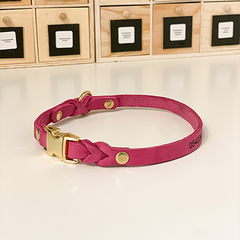 Fettlederhalsband "Stella" – Pink