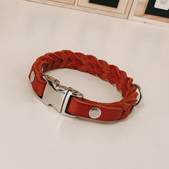 Fettlederhalsband "Cara" – Rot