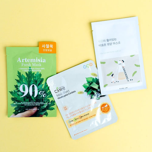 SkynSin Sensitive Skin Sheet Masks Bring Green Artemisia All Natural Roundlab SkynSin