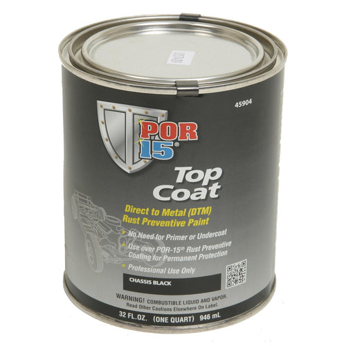POR 15 45404 Semi Gloss Black Rust Preventative Paint - Quart