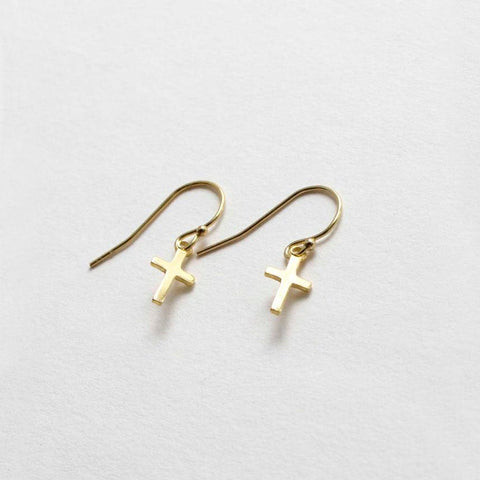 mini cross earrings