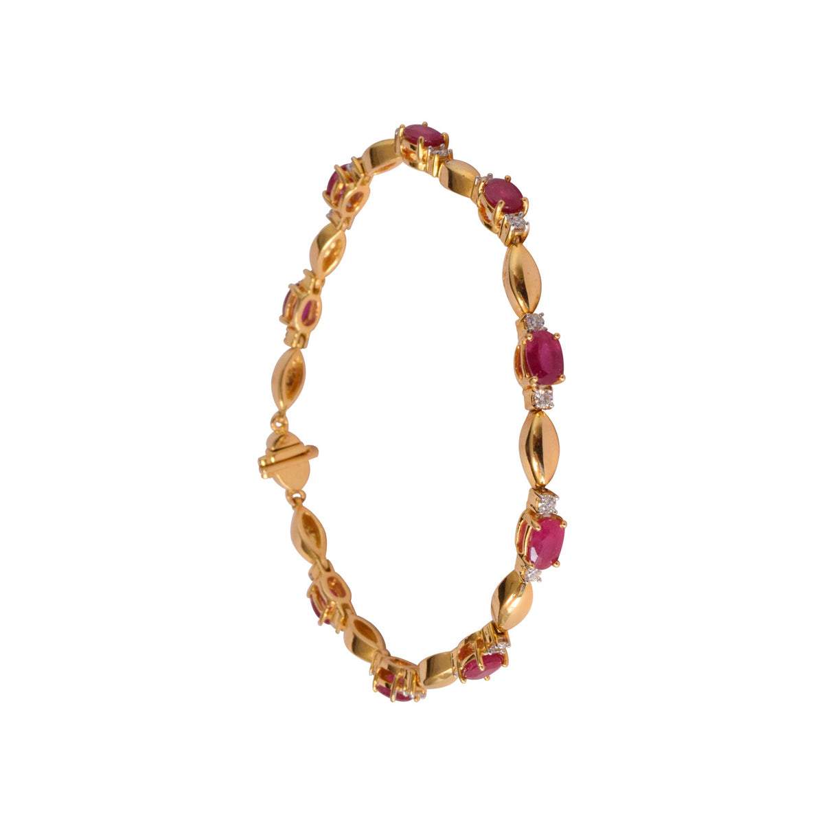 Broad Sterling Silver Ruby Bracelet - Gleam Jewels