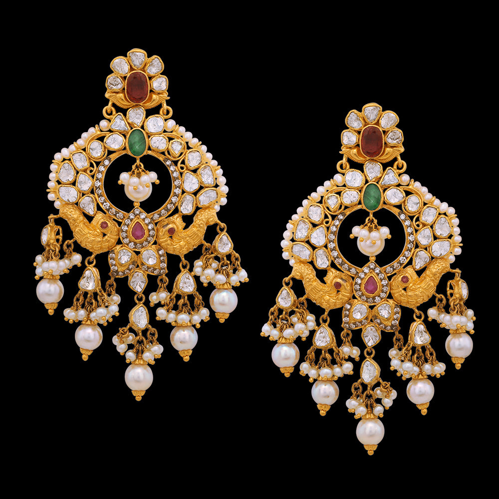 Ruby Diamond Earrings - Indian Jewellery Designs