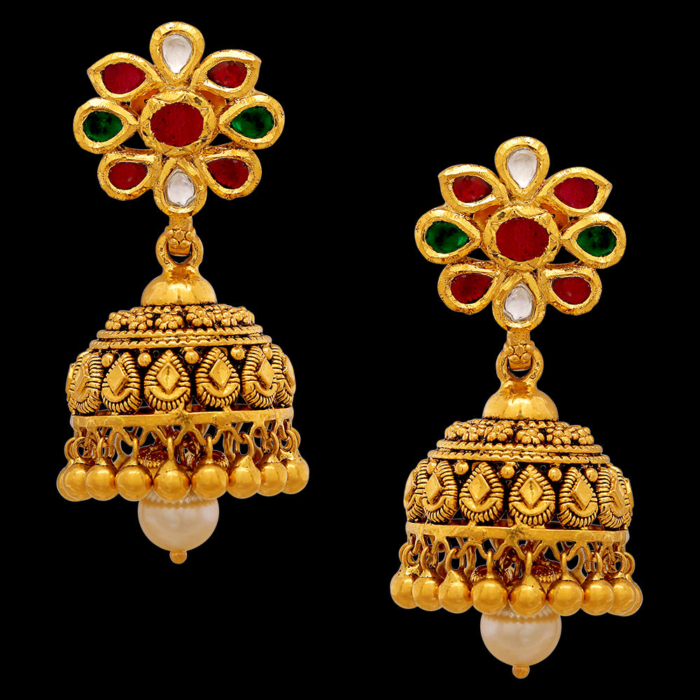 4 Grams earings model from GRT Jewellers | Gold earrings for kids, Gold  earrings designs, Bridal gold jewellery