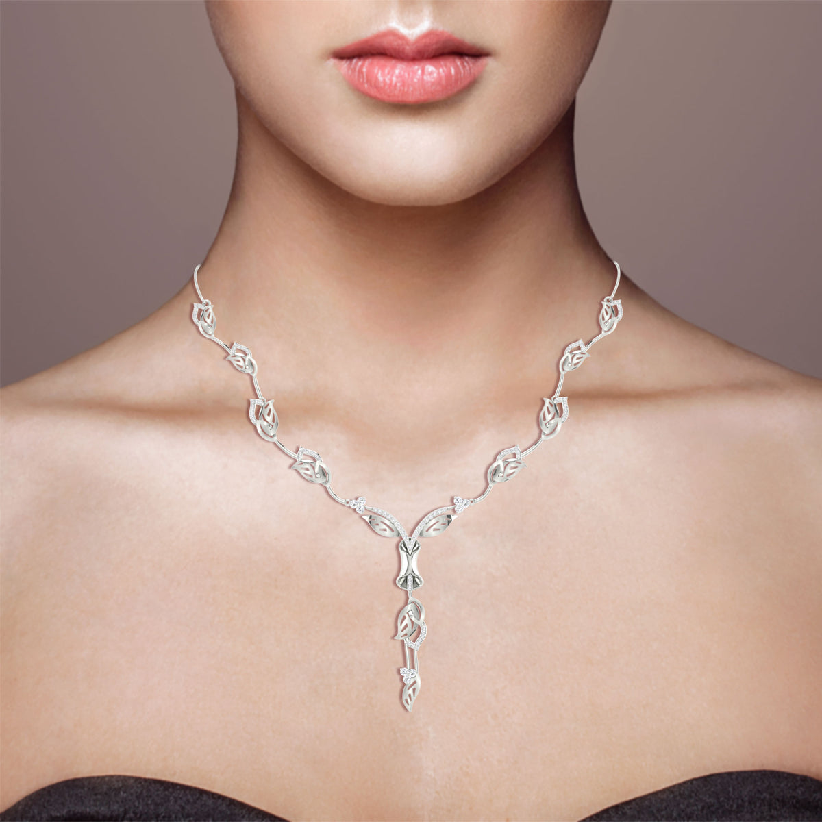Dazzling Platinum Necklace For Women 20PTEBN09