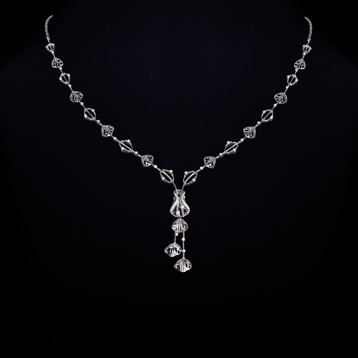 Southwestern Rhodium-Platinum Turquoise Necklace Earrings Jewellery Set:  'Rio Grande' Liquid Rhodium-Platinum Turquoise Necklace & Earrings Set