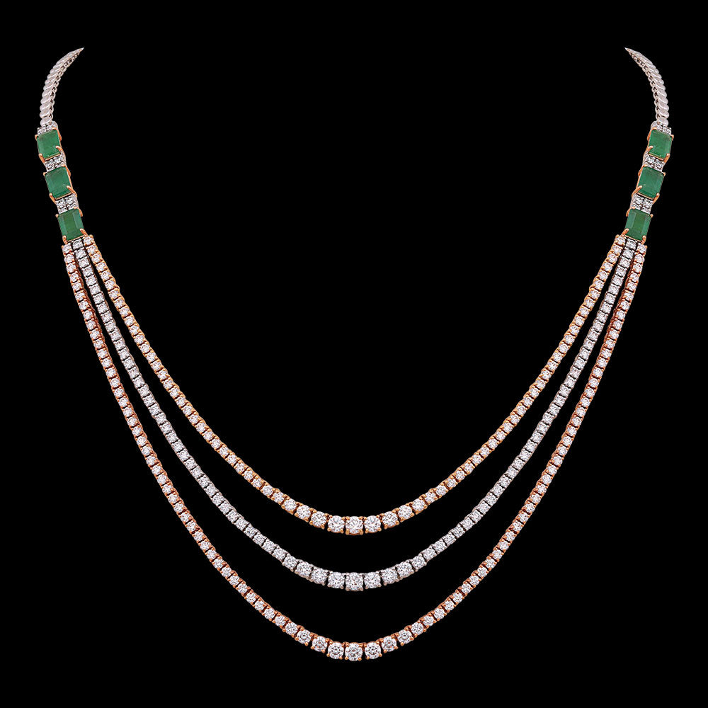 Parineeti Fusion double layered Diamond Necklace Set | Gemzlane