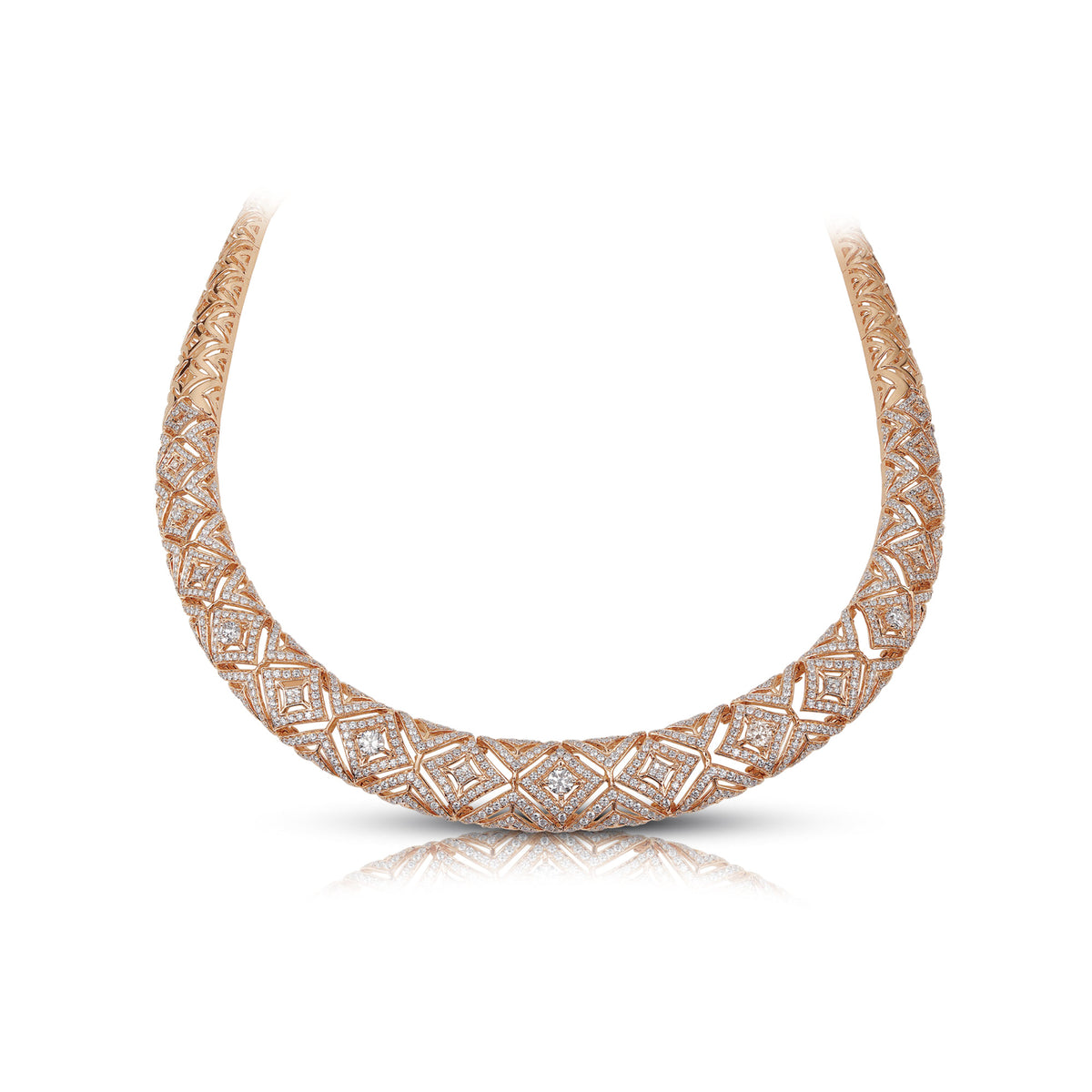 Antik Damgaard-Lauritsen - An art deco diamond necklace mounted in 14k gold  and white gold