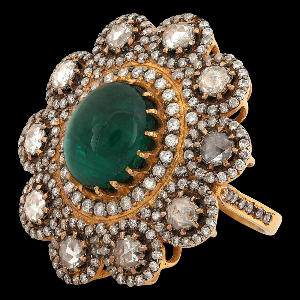 Classic Emerald and Diamond Cocktail Ring – KAJ Fine Jewellery