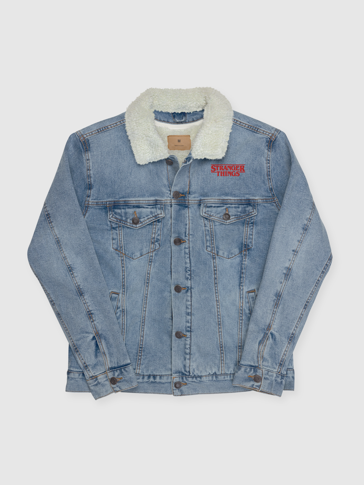 Stranger Things Welcome Unisex Sherpa Jacket [Light Denim]