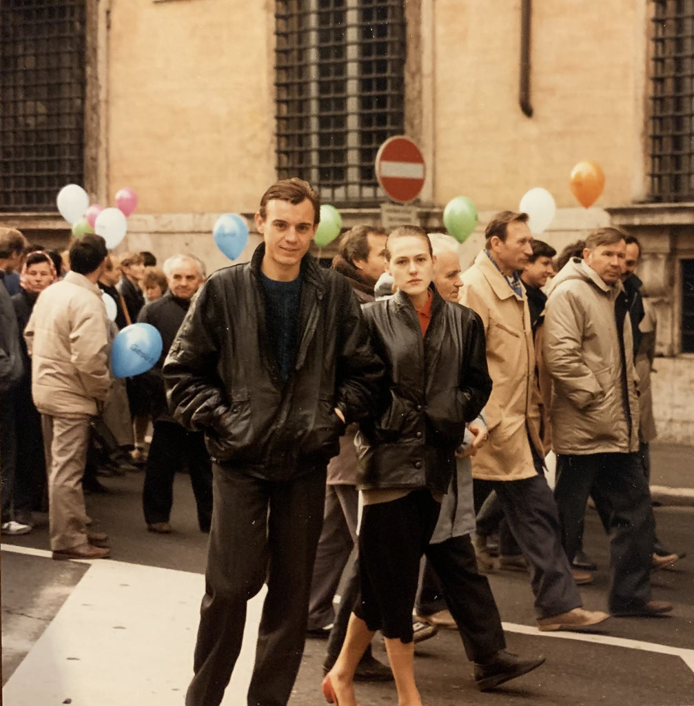 Dmitry and Oksana, Rome, 1989 (in transit to America)