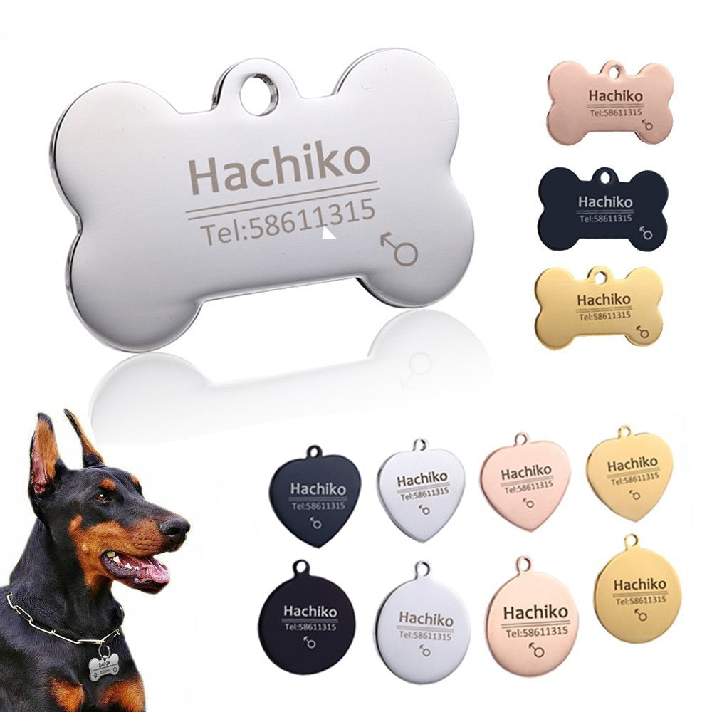 Stainless Steel Name Tag for Dogs