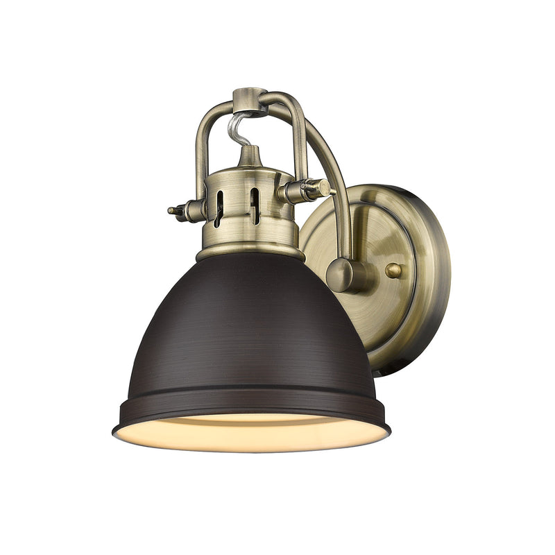 Golden - 3602-BA1 AB-RBZ - One Light Bath Vanity - Duncan AB - Aged Brass