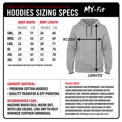 Size Chart – Sixth Degree Clothing