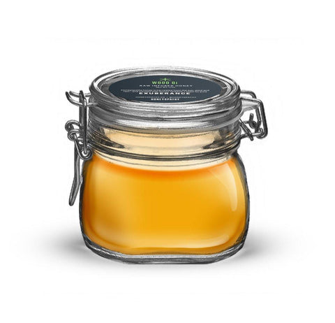 Raw Infused Honey - Exuberance Qi 17oz Bormioli Rocco Swing Top Fido Canning Glass Jar