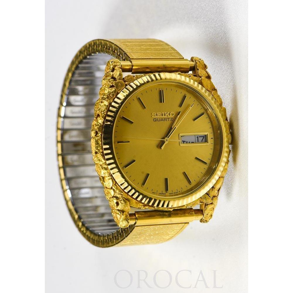 Seiko Gold Nugget Inlay Quartz Mens Watch w/ Flex Band by Orocal – Gift US  Gold